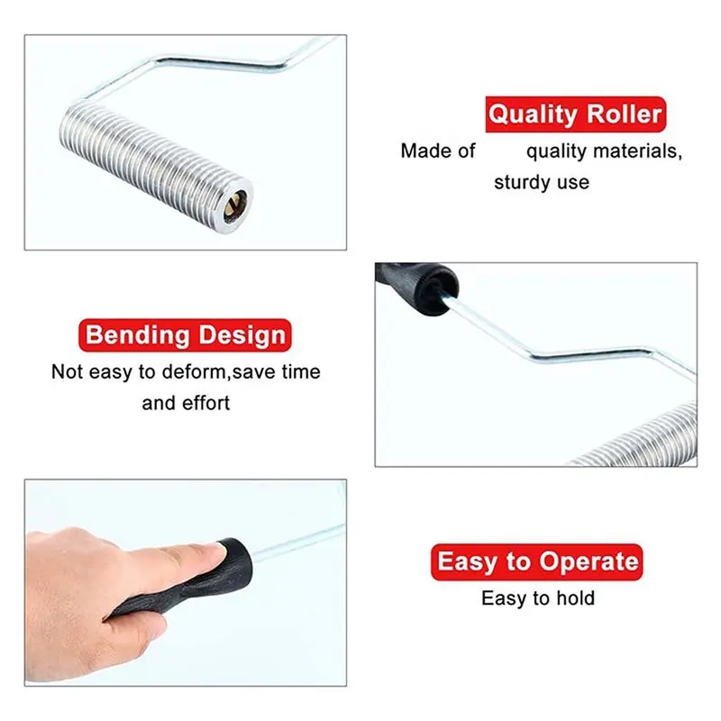 AB34-4Pcs Fiberglass Roller Kit Vertical Roller Bubble Paddle Tool Laminating Roller Kit Fiberglass Laminating Roller