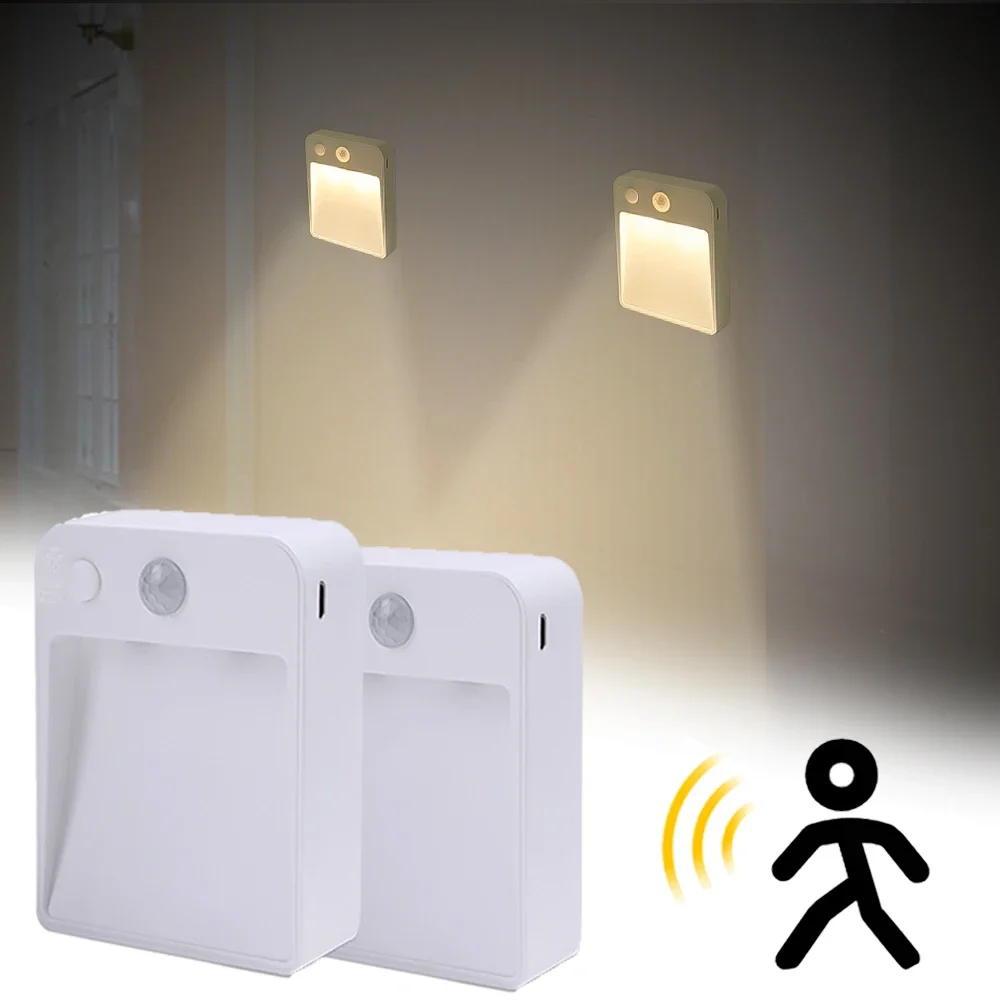 LED Light-controlled Light Night Light Human Motion Body Sensor Stairs Wall Lamp Energy-saving Bedside Lamp Indoor Night Light