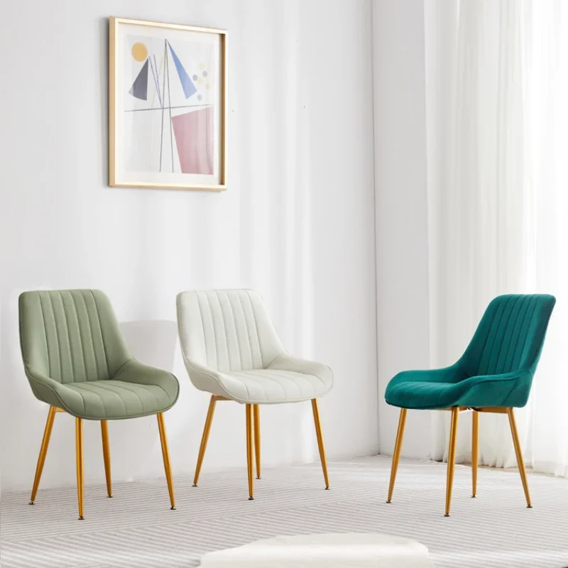 Lightweight Relaxing Dining Chairs Ergonomic Modern Leather Makeup Chairs Backrest Comfortable Silla Comedor Kitchen Furniture