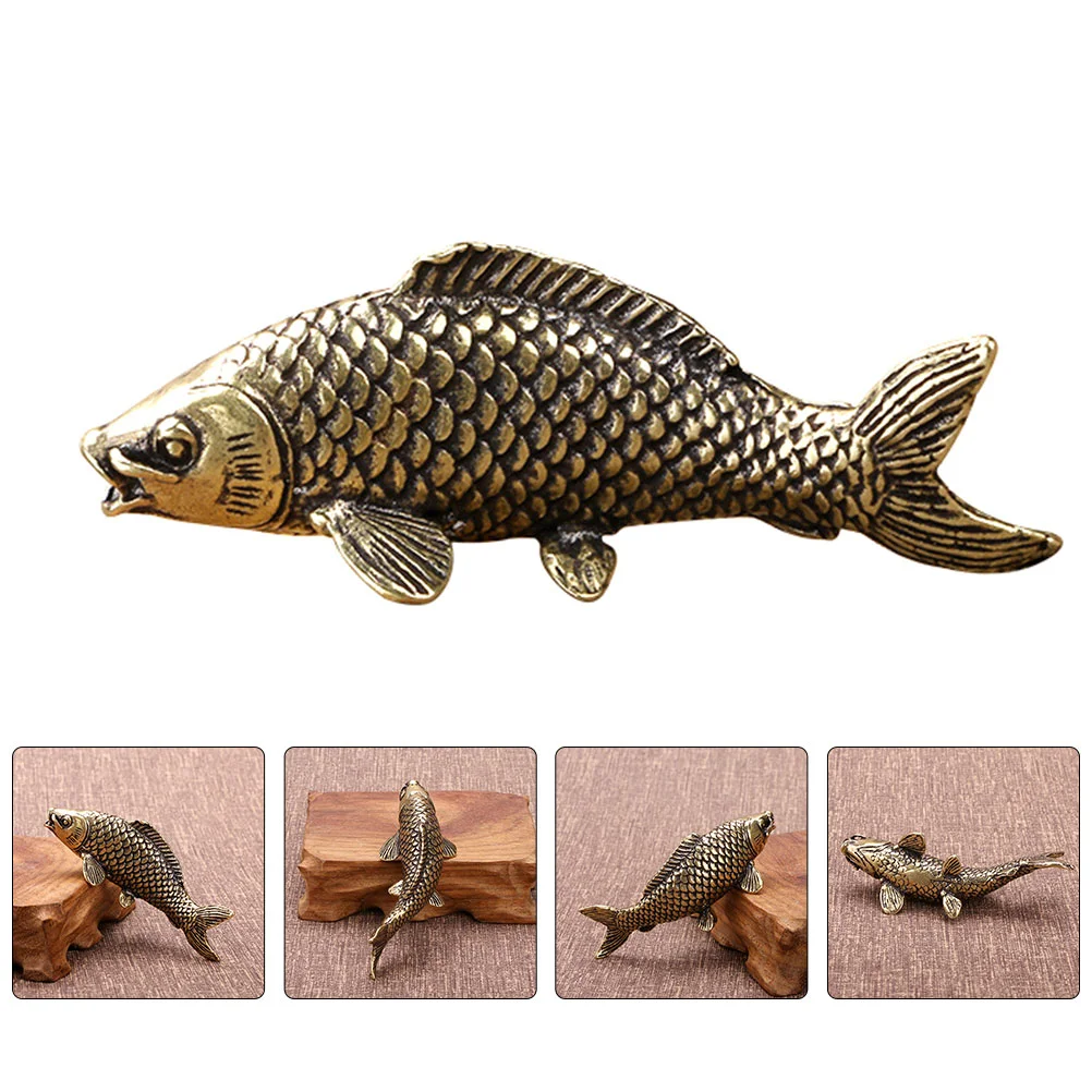 Copper Koi Ornament Retro Decor Para Goldendoodle Unique Craft Carp Decoration Desktop Adornment Goldfish
