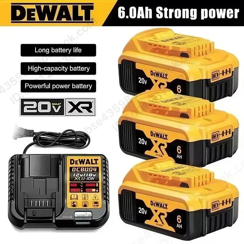 

100% new DeWALT Original Battery 20V 6.0Ah MAX FlexVolt for DCB606 DCB205 DCB206 DCB209 DCB182 DCF512 Power Tool with Charger