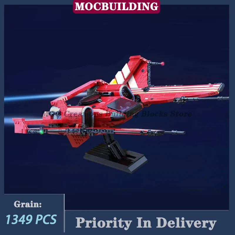 

MOC Space Red Spaceship Model Building Blocks Assembly Wings Collection Toys Gifts