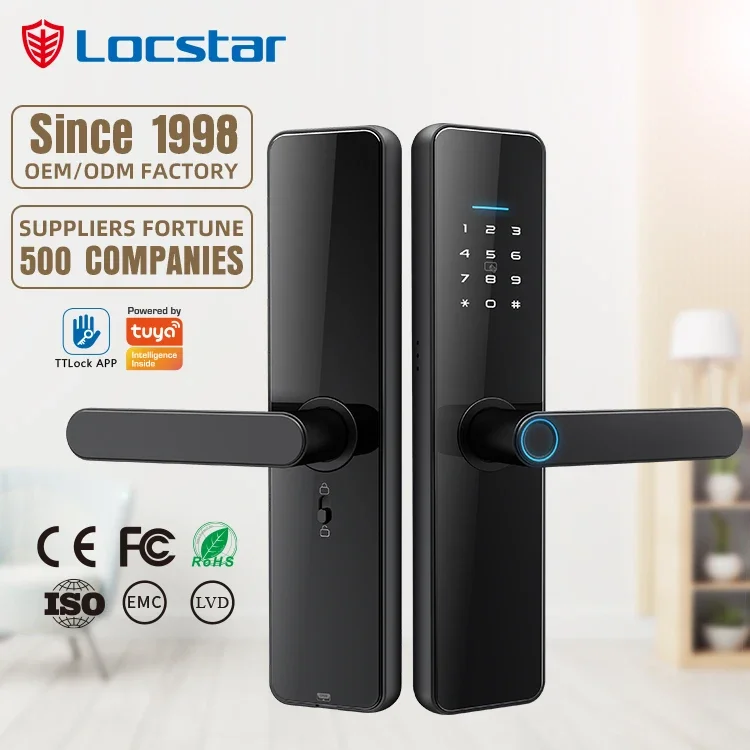 Locstar TTlock Tuya  APP Fingerprint Password Smart Door Lock Digital Door Lock Apartment Intelligent Door Lock