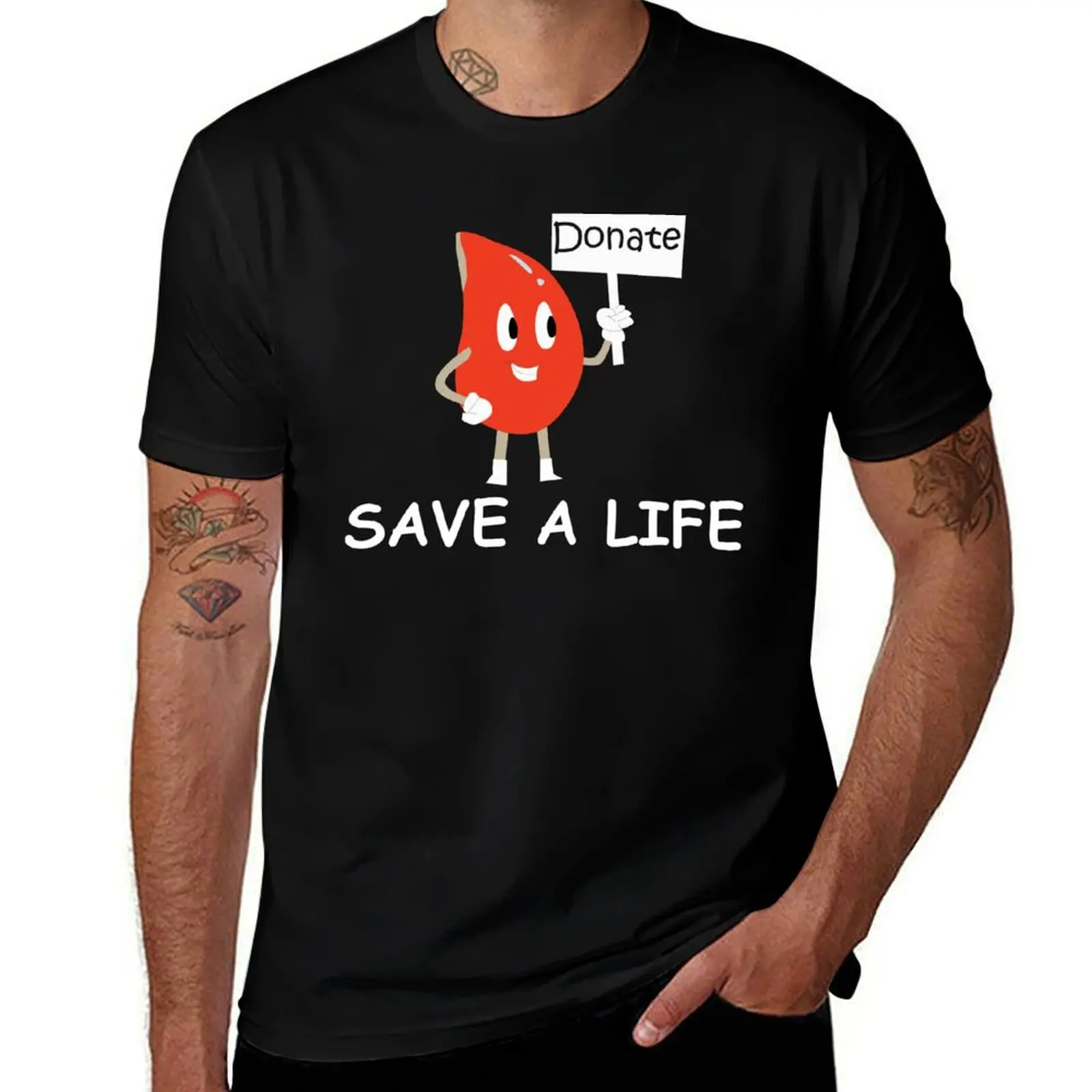 Donate Blood Save A Life T-Shirt Sporty Breathable Short Sleeve T-Shirt