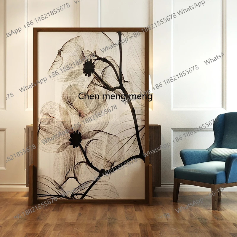 

Simple screen partitions living room hotel office solid wood entrance, decorative blocking mobile seat screen