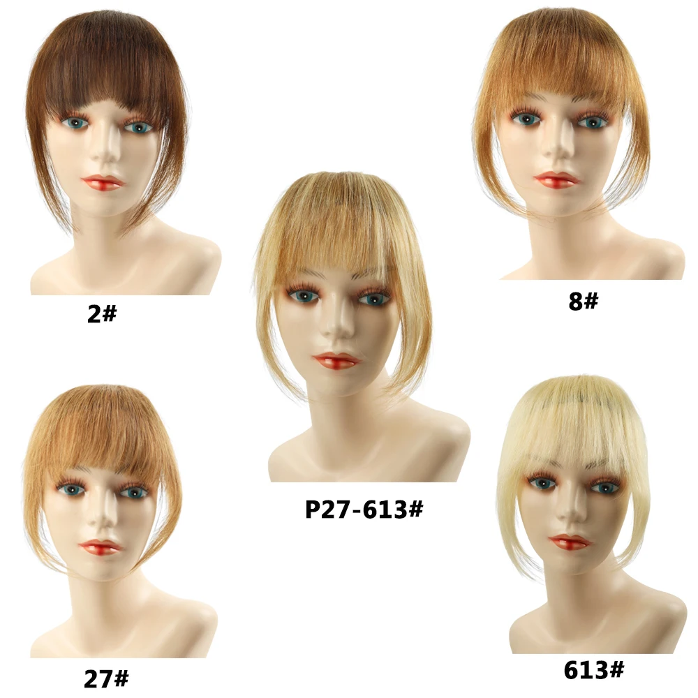 Natural Human Hair Fringe Bangs 3 Clip Bangs 20G 100% Human Hair Bangs Clip in Human Hair Extension