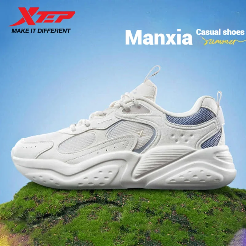 Xtep Women's Casual Shoes 2025 Summer Thick-soled Height-enhancing Lightweight Breathable Retro Leisure Shoes 875218320015