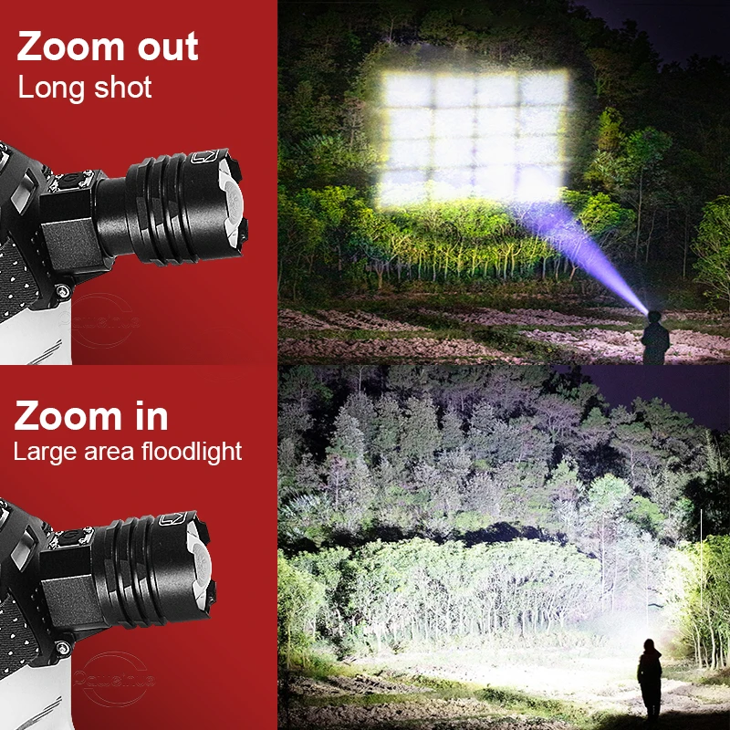 XHP360 High Power LED Portable Headlamp Waterproof Outdoof Head Lamp Zoomable Head FlashLight 18650 USB Rechargeable Headlight