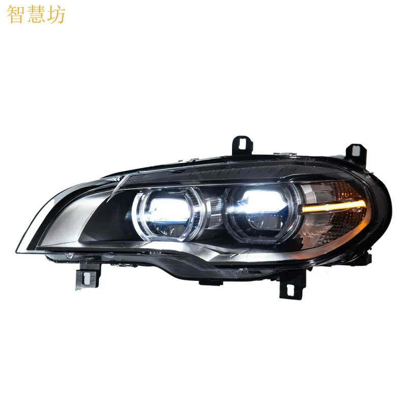 

Suitable for 07-13 BMW X5 Headlight Assembly E70 Old Model Modified New Model Angel Eye Daytime Running Light LED Headlight