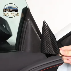 ABS Carbon Fiber/Red For Chevrolet Corvette C8 Z06 Z51 2020-2023 Car Door A-pillar Trim Cover Speaker Cover Sticker Accessories