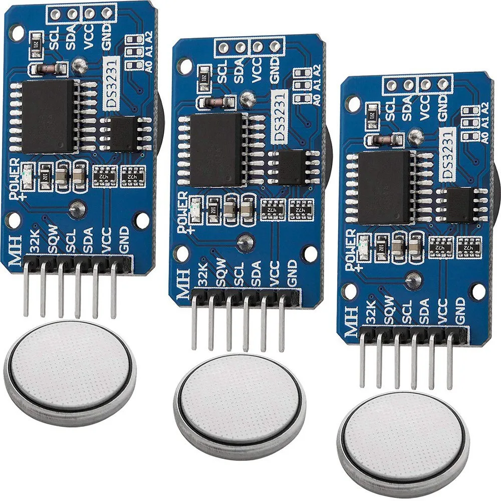 

3PCS DS3231 Real Time Clock RTC I2C, Real Time Clock with RTC Battery DS3231 I2C, High Precision Clock Module Compatible