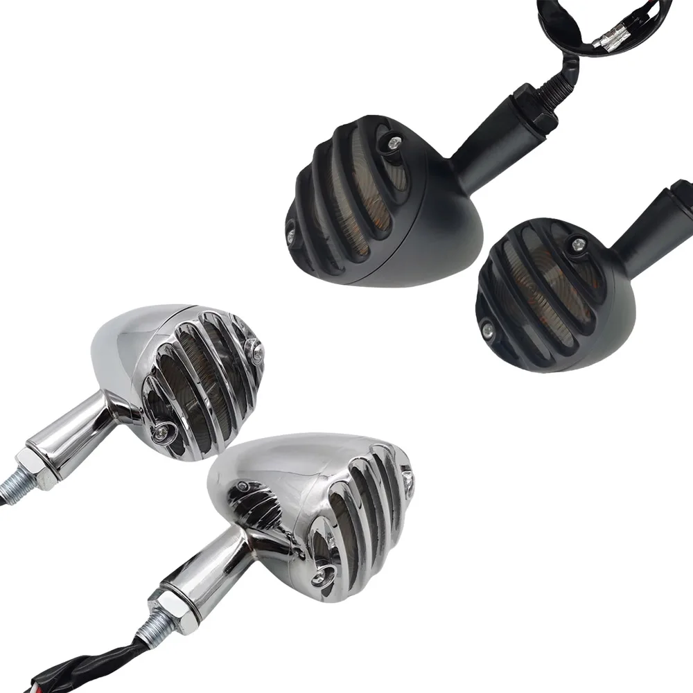 2pcs LED Motorcycle Turn Signal Light Indicators Aluminum Motorbike Amber Constant Light 12V M10 Universal