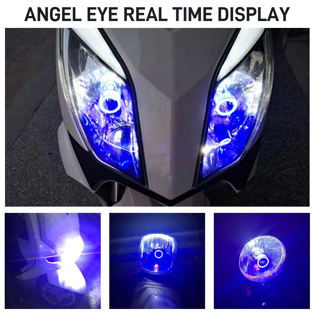 H4 LED دراجة نارية المصباح لمبة LED دراجة نارية المصباح الكهربائية اكسسوارات السيارات عيون الملاك LED المدمج في المصباح الأمامي #5