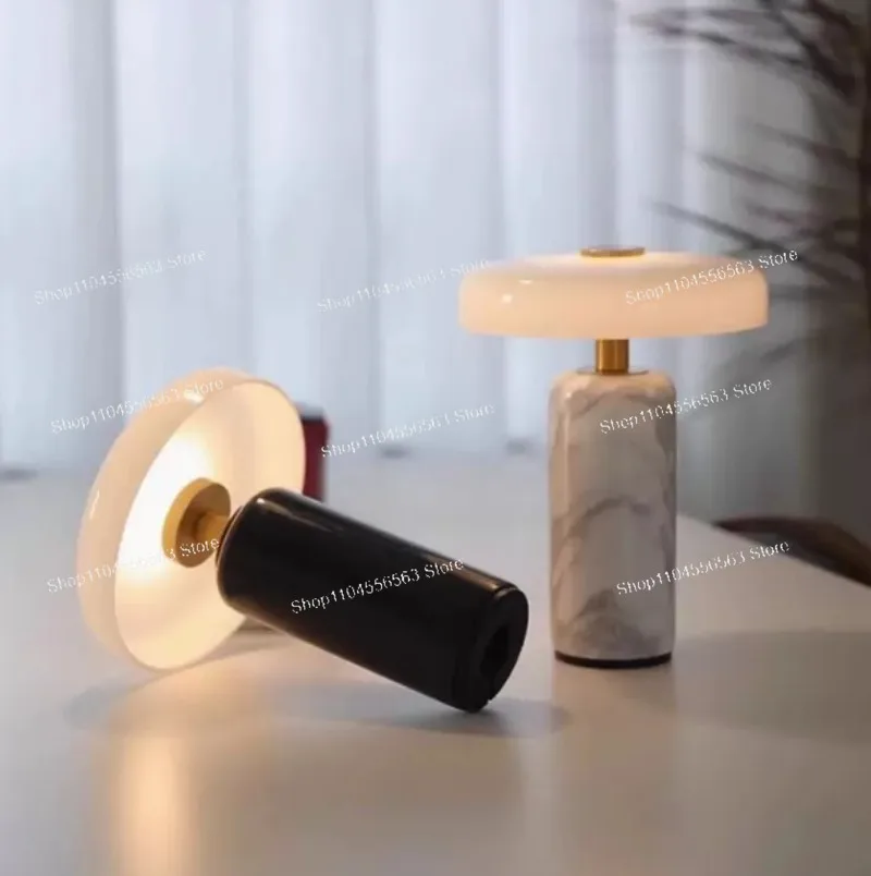 Rechargeable Marble Desk Lamp Creative Bedroom Study Living Room Decoration Touch Lamp