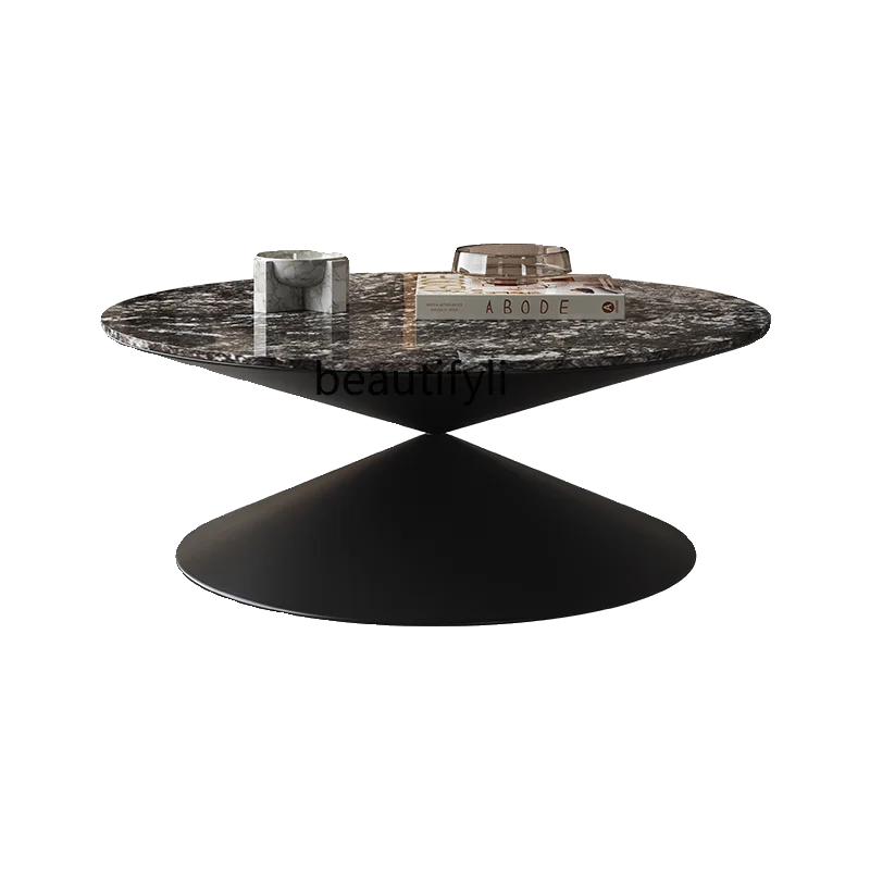 

Italian Minimalist Natural Luxury Stone Living Room Coffee Table Mild Luxury Marble round