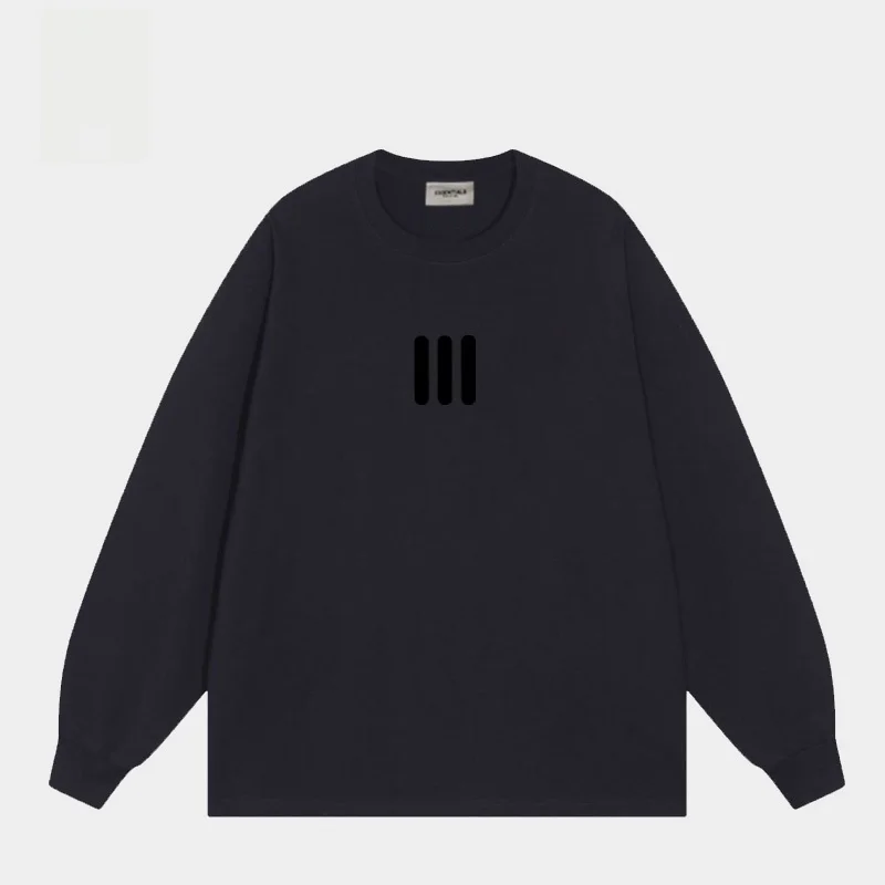 

entials Fce Long Sve T-irt ex Loose Fit Heavyweight Cotton High Street Faion Base Layer irt round Ne