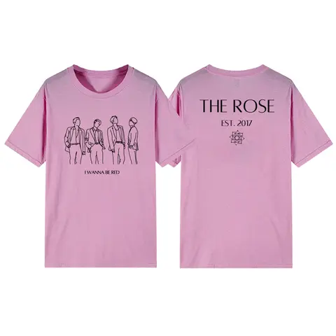 Rosen T-shirt Kpop Merch Rose Shirt Tee Kpop Gåva Kortärmad Dam Grafiska T-shirts Koreansk Musik Band Tshirt Streetwear 8 best sales Kpop The Rose - №7