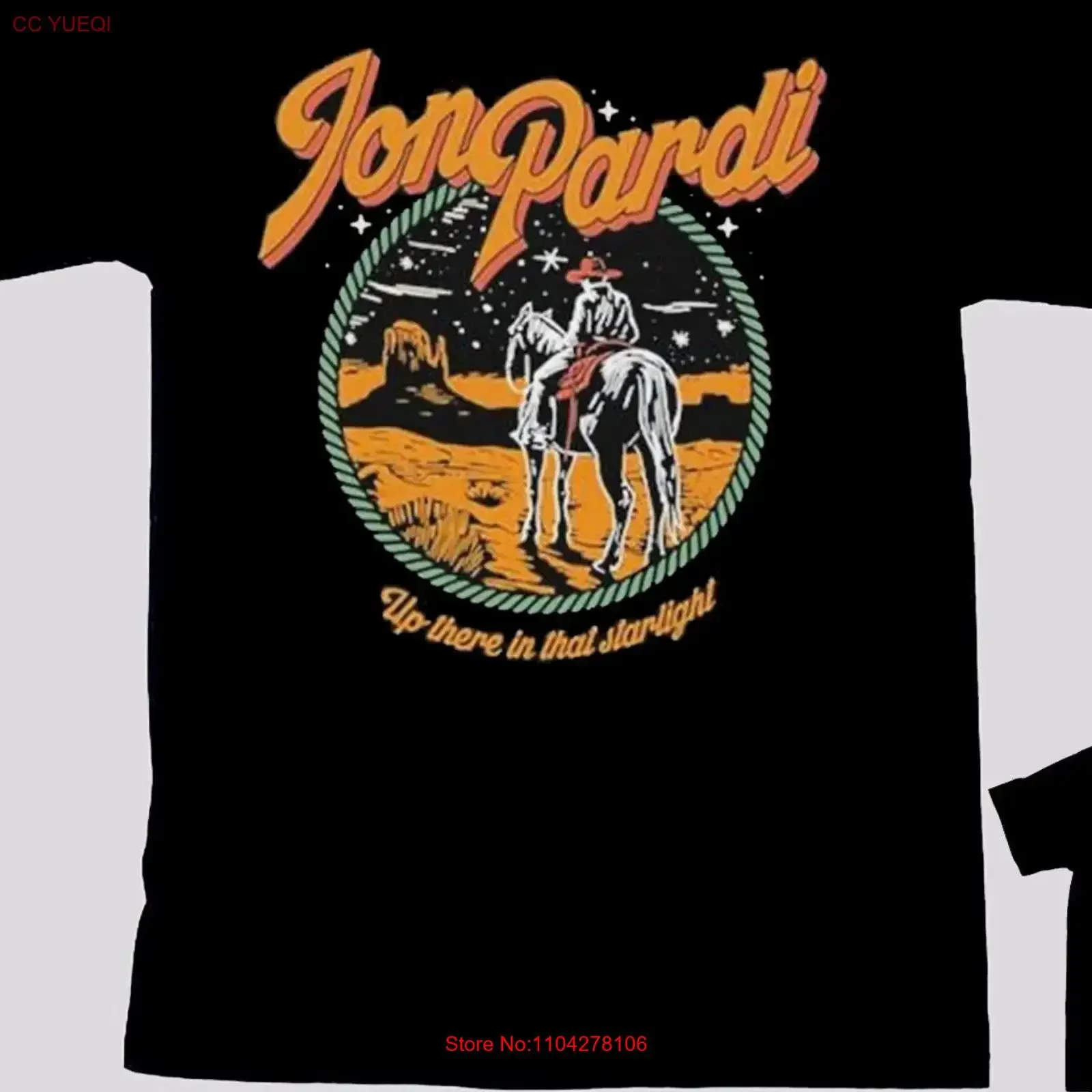 New Jon Pardi Up There In That Starlight T Shirt Concert reprint 1 side vintage Washed designer clothes Stretched Unisex Casual