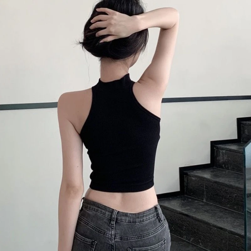 Tanks Tops Women Crop Chinese Style Sexy Slim Vintage Sleeveless Basics Pure Temper Топ Женский Designer Personal Streetwear Ins