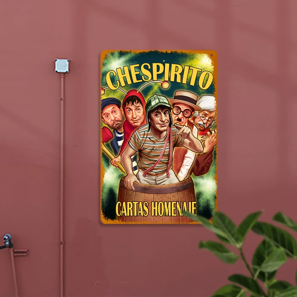 Letrero de aluminio Vintage "Chespirito Cartas Homenaje", cartel Retro mexicano, arte de pared de Metal resistente al agua y al polvo para restaurante