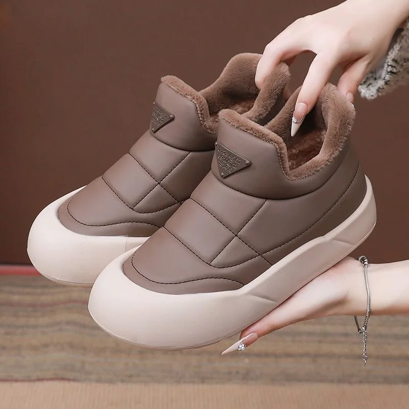 

New Women's Ankle Boots Rubber Thick Soled Boots Outdoor Anti Slip Comfortable Warm Cotton Shoes Fashion Snow Boots