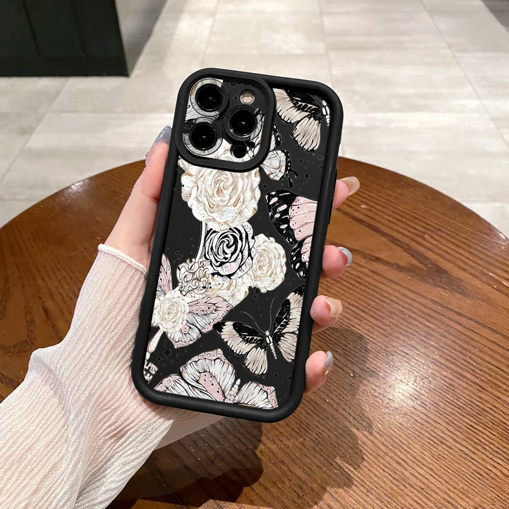 فراشة زهرة حالة وقائية كاملة ، غطاء مضاد للسقوط ، Realme C67 ، C53 ، C51 ، Note 50 ، C21Y ، C25Y ، C33 ، C30 ، C35 ، 9i