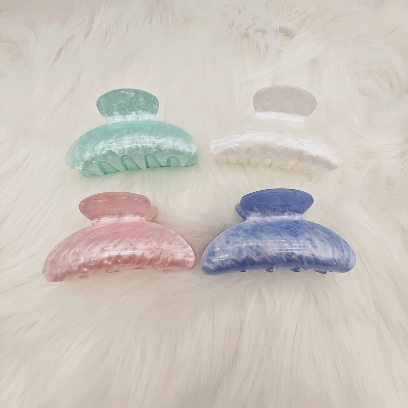 Vintage Hair Clips For Girls Claw Clip New Marble Textured Barrette Shark Clip For Women Hair Accessories