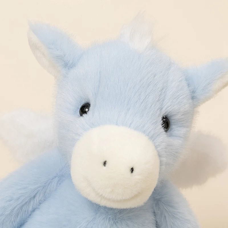 23 سنتيمتر Kawaii الكرتون محاكاة أنيمي تحلق الحصان محشوة الحيوان ألعاب من نسيج مخملي للأطفال الملاك الحصان اليدوية دمية مهرجان هدية #4