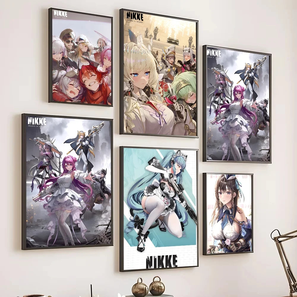 آلهة النصر Nikke الكلاسيكية خمر المشارك ذاتية اللصق الفن ورقة مقاومة للماء ملصق مقهى بار غرفة جدار ديكور #1