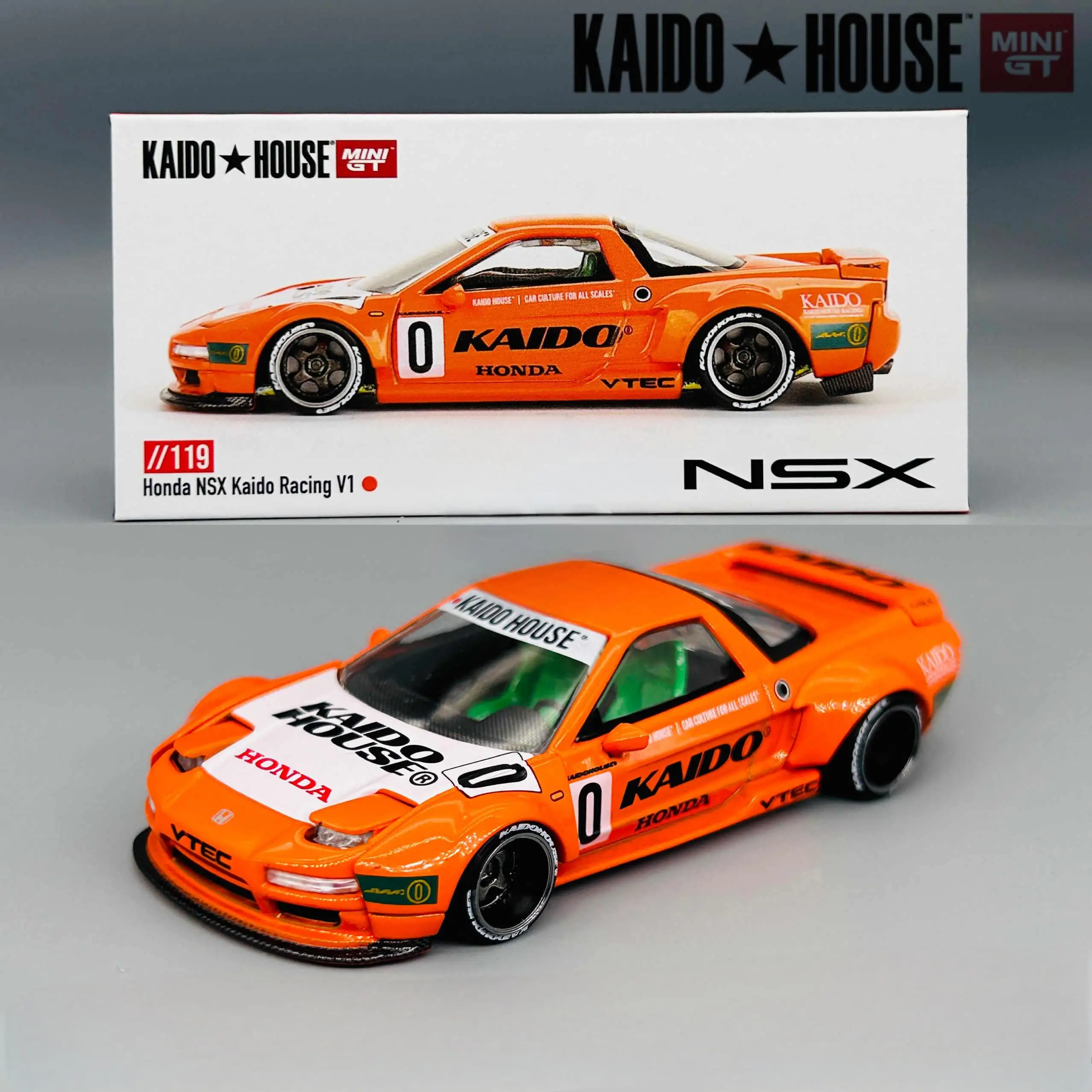 TSM KAIDO HOUSE MINIGT 1/64 KHMG119 NSX Kaido Racing V1 Orange Varnish Chase Die-cast alloy car model