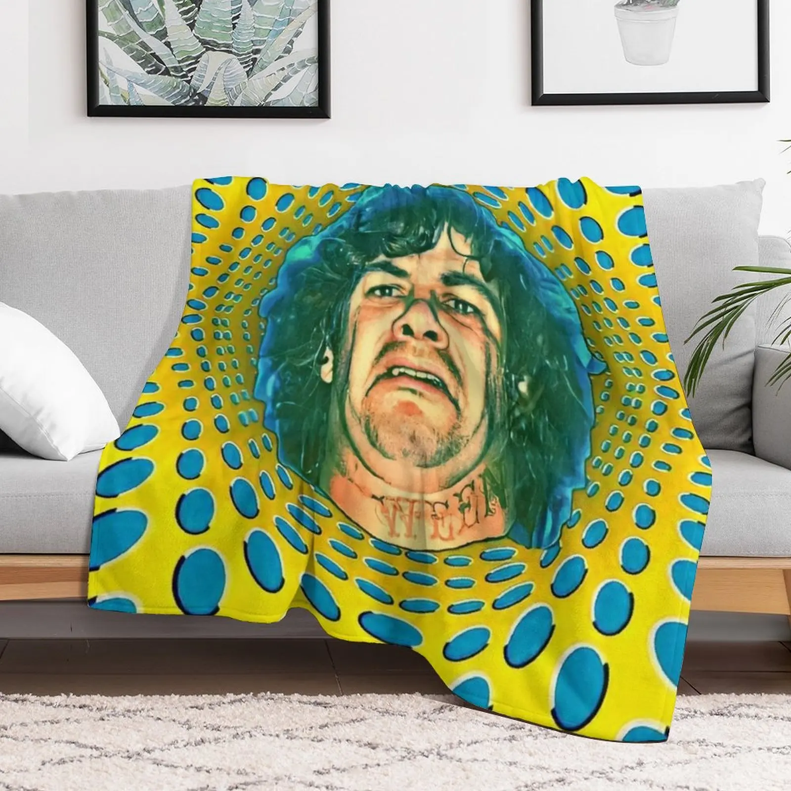 Dean Ween Guitar Face Throw Blanket Flannel Personalized Gift Cute Plaid valentine gift ideas Blankets