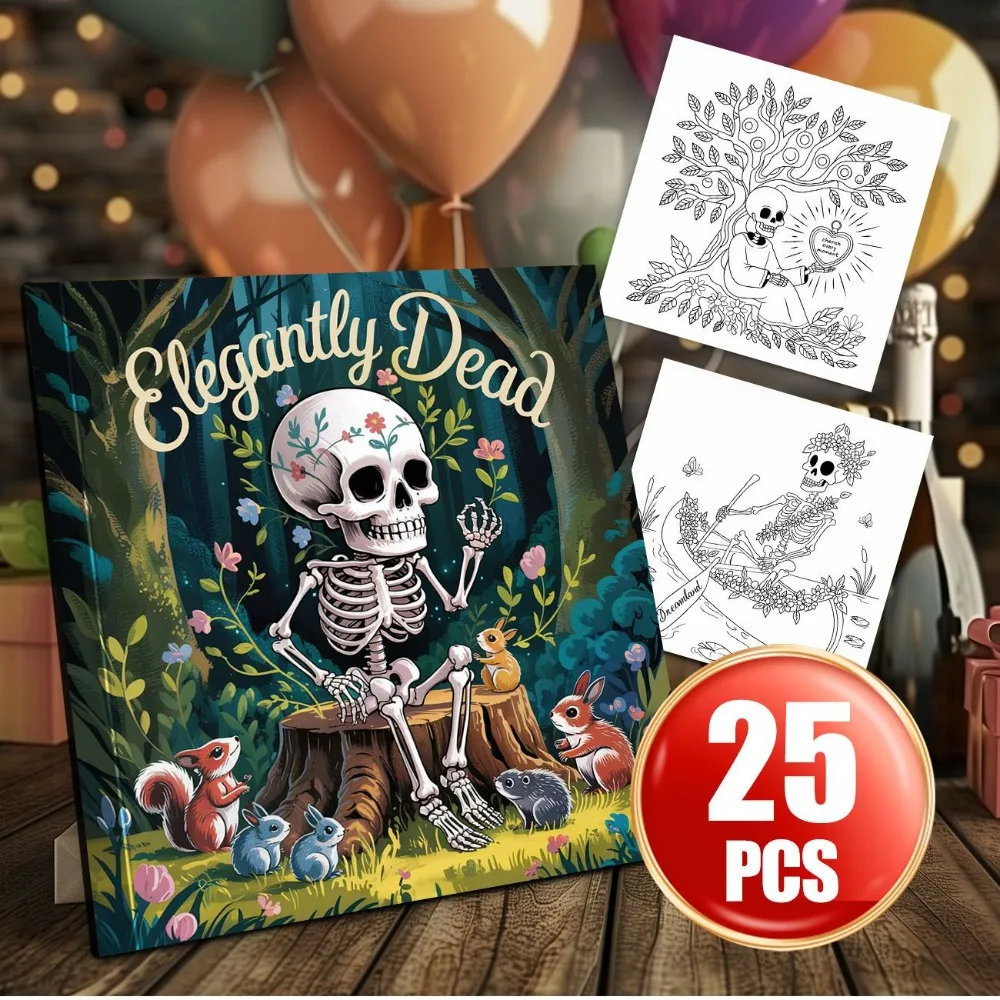 Flower Fairy And Cartoon Skeleton Coloring Book For Girls Feel Sweet And Warm Atmosphere With Lovely And Fashionable Style