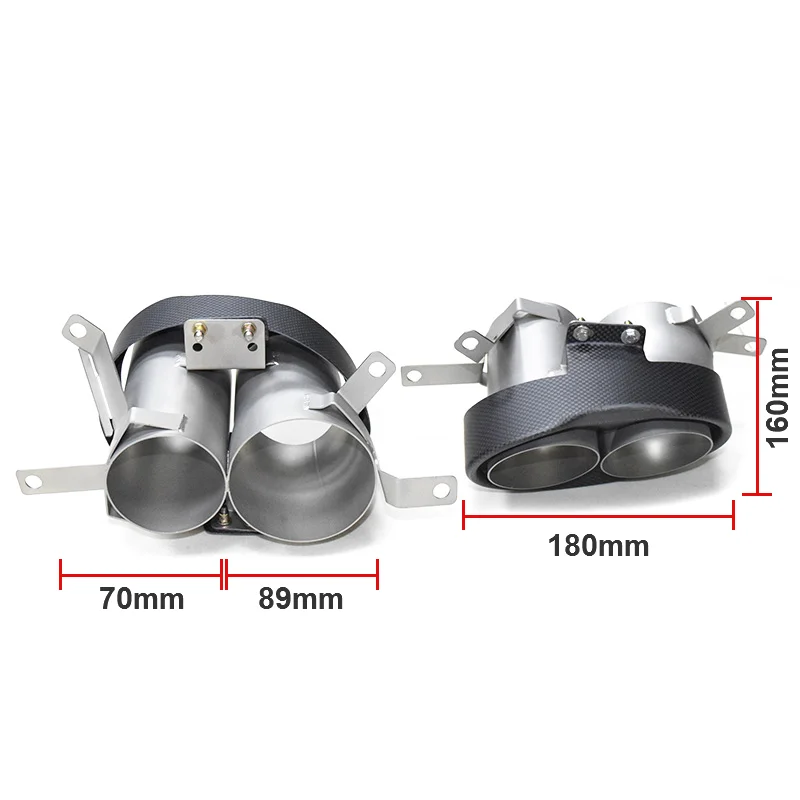 Embout de Silencieux en Fibre de Carbone, pour Audi A3, A4, A5, Horizon, A7, RS3, RS4, RS5, RS6, RS7, 2 Pièces/Lot