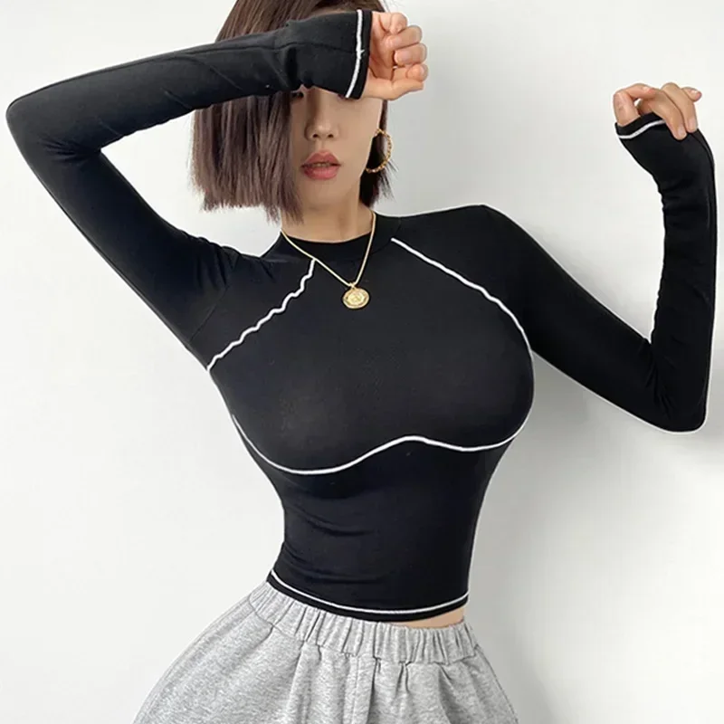 Cloud Hide HOT Girl Yoga Shirt Autumn Long Sleeve Blouse for Women Sports Gym Crop Top Fitness T-Shirt Winter Workout Sportswear