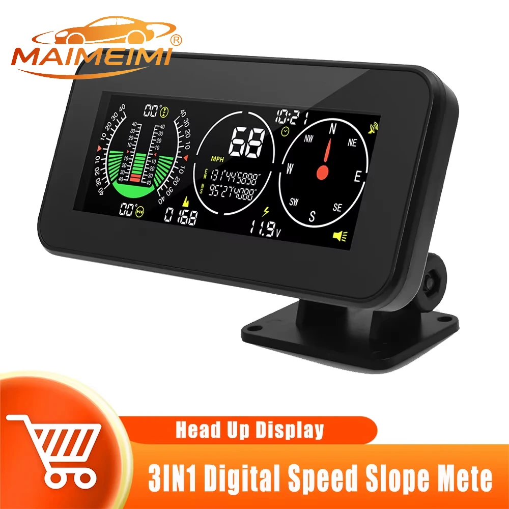 New M60/M50  Head Up Display Speed Slope Meter GPS Speedometer  Inclinometer Compass on-board Computer Car with Overspeed Alarm