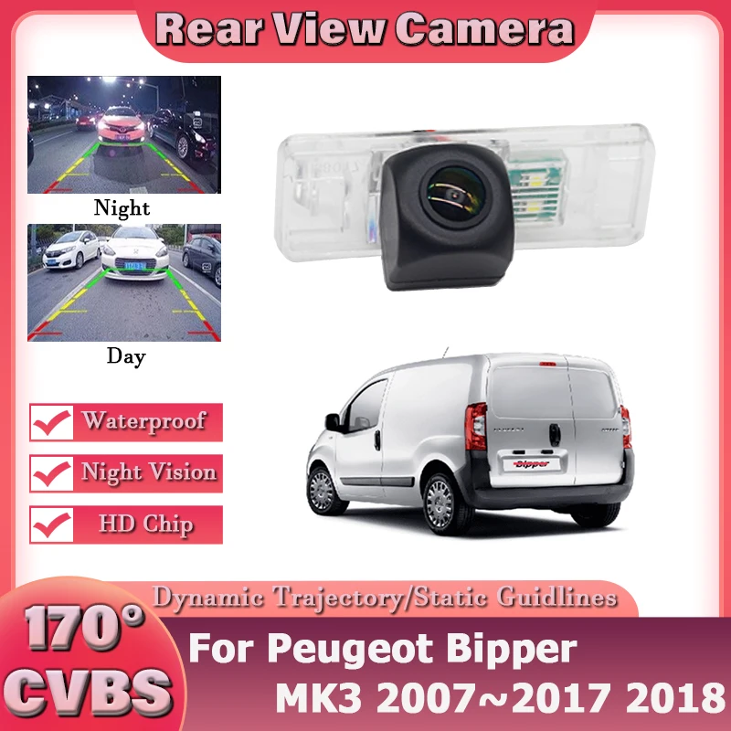 Rear View Camera For Peugeot Bipper MK3 2007~2018 Night Vision Reverse Camera Backup Camera license Plate Camera Fish Eye Lens