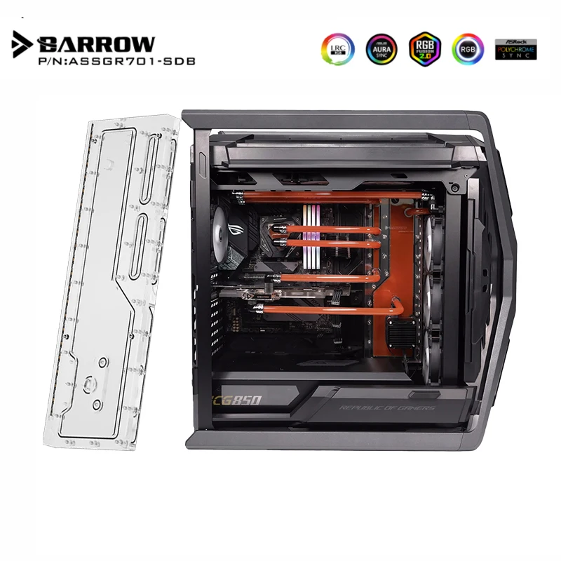 Barrow ASSGR701-SDB, Waterway Board For For ASUS ROG HYPERION GR701 Case , For CPU GPU Water cooling System , Dual Radiator Tank