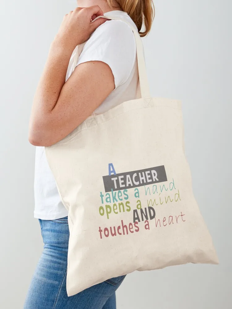 

Teacher - Hand - Mind - Heart Tote Bag women bag Gift bags Women's shopper bag reusable shopping