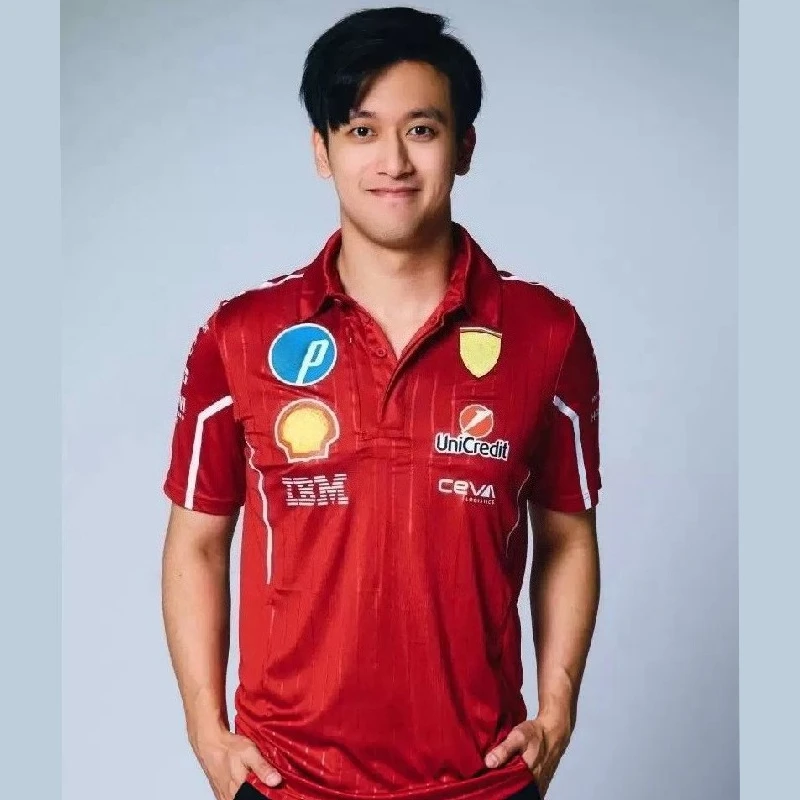 

2025 Charles Leclerc Motorcycle T-shirt F1 Racing Team For Ferrari Polo Shirt Summer Men Women Quick Drying Breathable Jersey