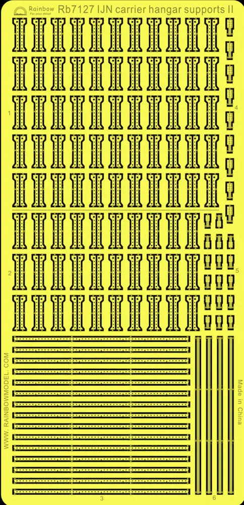Rainbow PE 1/700 IJN Carrier Hangar Supports II Photo-Etched RB7127