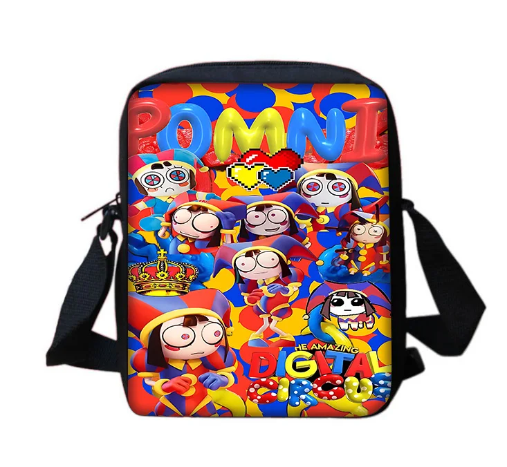 De Amazing Digitals Circus Boy Meisjes Bedrukte Schouder Messenger Bag Kind Casual Handtas Mannen Vrouwen Telefoon Tas Boodschappentas