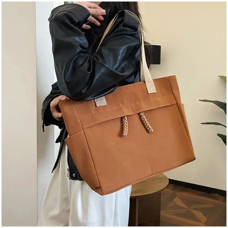 

Oxford Single Handbag Shoulder Bag, Multi Zipper Pocket, Campus Student Tote School Bag, Casual Shopping Travel Work Women's Bag