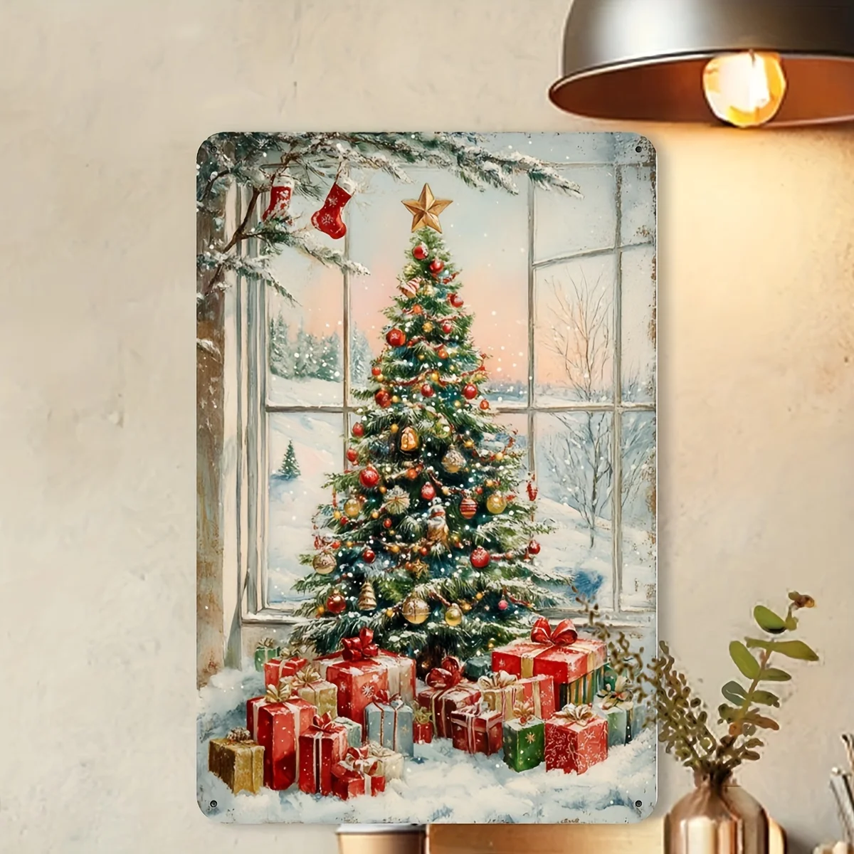 Merry Christmas Retro Metal Sign, Home Decoration  Painting, Fun Wall Art for Home, Restaurant, Bar, Coffee Shop, Garage