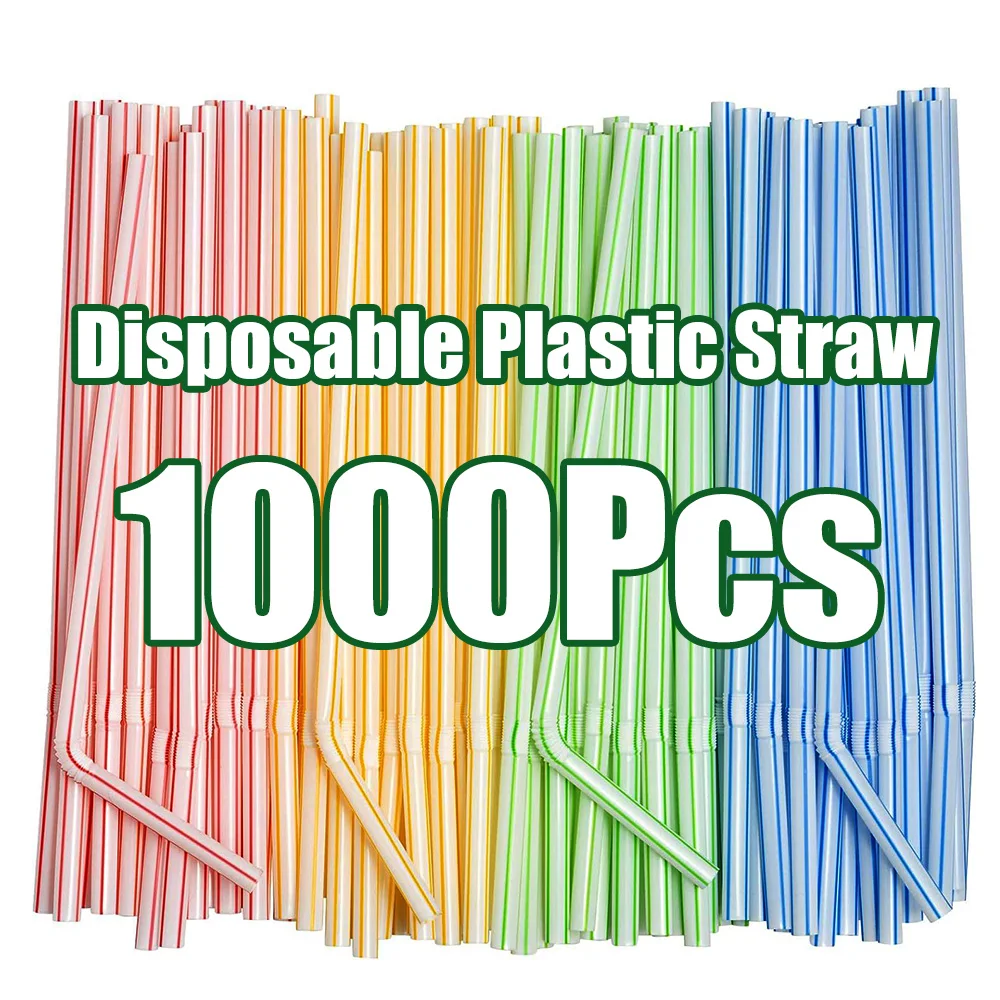 

50-1000PCS Multicolor & Black Drinking Straws Cola Cocktail rietjes for Wedding Kitchen Party Kunststof Beverage Straw Wholesale