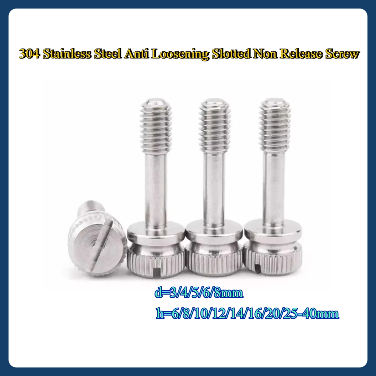 

304 Stainless Steel Anti Loosening Slotted Non Release Screw M3M4M5M6M8