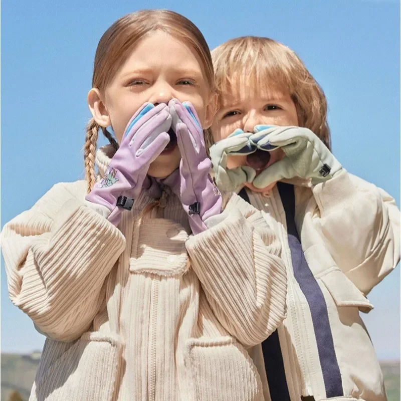 Guanti da sci per bambini caldi autunno inverno Guanti da snowboard impermeabili antiscivolo per bambini per ragazzi e ragazze Guanti da equitazione all'aperto regalo