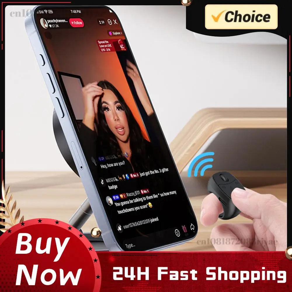 Bluetooth-Compatible 5.3 Remote Control Mouse Scrolling Ring Page Turner for Smartphones Wireless Camera Shutter Selfie Button