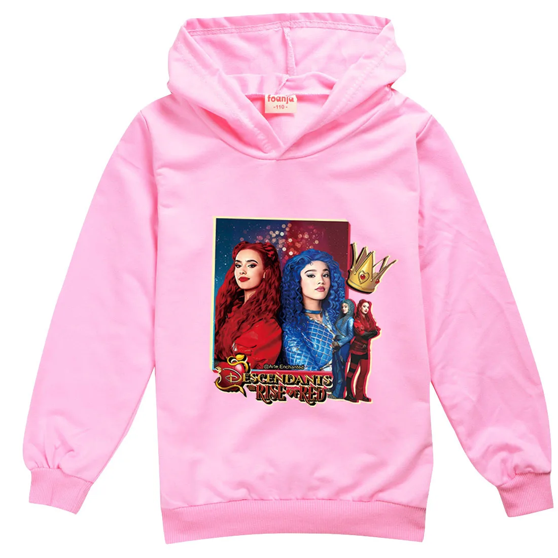 Descendants 4 Kids Hoodie The Rise of Red Sweatshirt Baby Girls Spring Hooded Pullover Cartoon Printed Long Sleeve Shirt Clothes