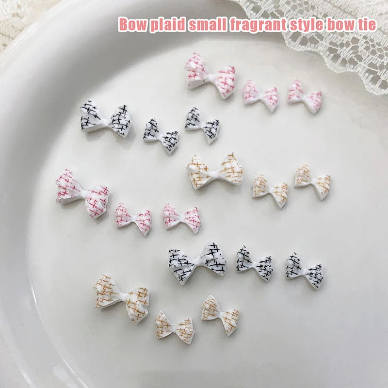 20 szt. Ozdób do paznokci z żywicy 3D w kratkę - do samodzielnego zdobienia paznokci i tworzenia wzorów