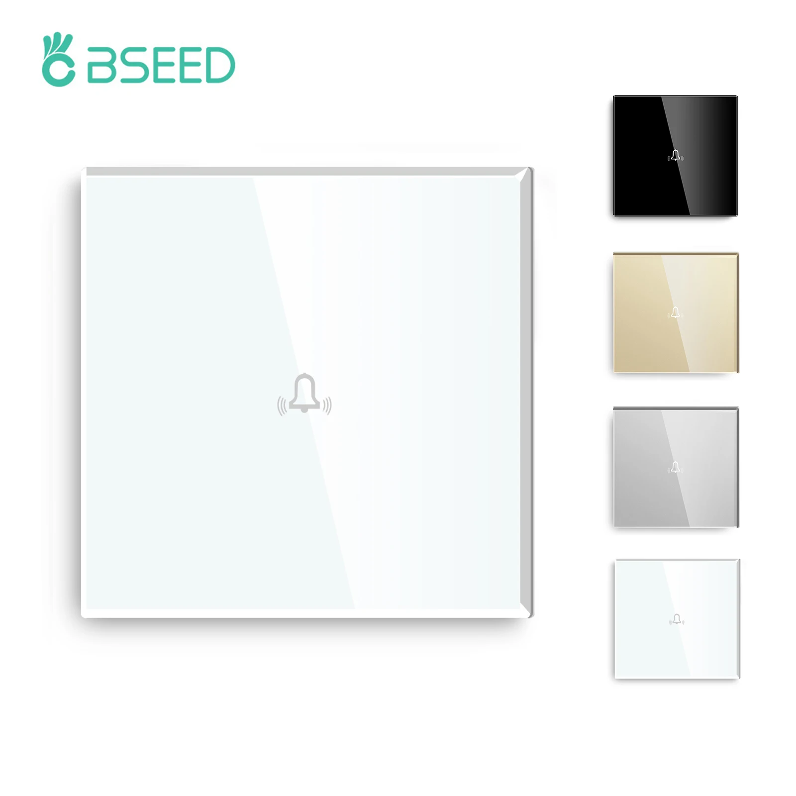 BSEED Touch Sensor Doorbell Switch Crystal Glass Switch Panel Wall Dingdong Switch Power Home Backlight